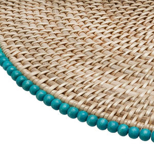 <b>Rattan</b> <b>Placemat</b> Painted Wood Beads Handwoven Eco-Friendly Classic Style Coaster Included Made Vietnam Carton Packed for Hotels - Product Image 3