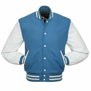 Unisex Customised Varsity Jacket Wool Body Real Leather Sleeves Casual Style Letterman Bomber Print Pattern Plus Lightweight - Product Image 5