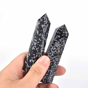 หินอาเกตธรรมชาติหรูหราเกล็ดหิมะหินออบซิเดียนหอคริสตัลแกะสลักตามหลักฮวงจุ้ยของตกแต่งบ้านสไตล์นางฟ้าของขวัญธรรมชาติ - Product Image 4