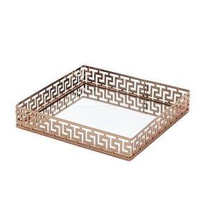 Plateau de service alimentaire de forme carrée fait main plateau de service à dessert en métal et miroir de qualité supérieure par Home Arts - Product Image 1