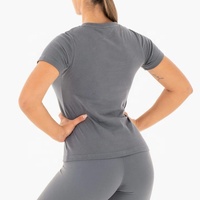 T-shirt en coton à col boutonné imprimé sur mesure pour femmes, respirant, jersey écologique, de haute qualité, manches courtes pour la course à pied, le fitness et le yoga