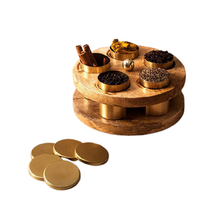 Hot selling spice masala box designer masala dabba round shape natural color spice box for gifting used