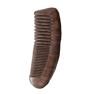 Direct selling black gold sandalwood long comb engraved gold silk sandalwood comb can be engraved