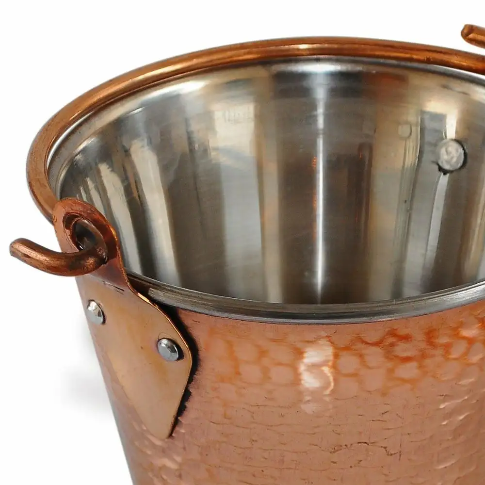 Ski Group Of Stainless Steel Pure Hammered Copper Metal Balti