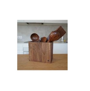 Porte-cuillères en bois classique ustensiles de table avec support pour cuillères couteaux fourchettes serviettes pour restaurant et vente - Product Image 3