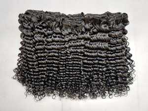 Mèches de cheveux humains vierges, non traités, Deep Curly trame, Closure Frontal, échantillon gratuit, queues de cheval brésiliennes vierges et Clip - Product Image 4