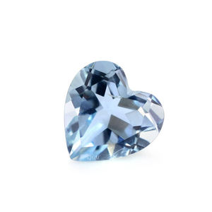 "Aguamarina natural cortada en forma de corazón de 6mm" Precio de fábrica al por mayor Piedra preciosa suelta facetada de alta calidad | AGUAMARINA NATURAL | IGI - Product Image 1