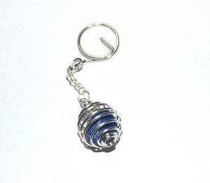 Porte-clés en pierre Lapis Lazuli Tumbled Stone Wrap Porte-clés Cadeau cristal artisanat porte-clés - Product Image 1
