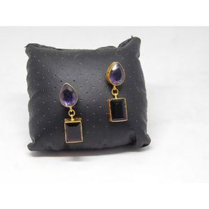 ต่างหูเม็ดเดี่ยวสำหรับผู้หญิงและเด็กผู้หญิง,ต่างหูห่วงโลหะแบบแฮนด์เมดยอดนิยม - Product Image 3