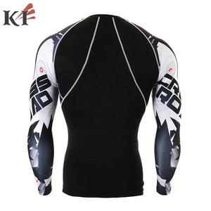 Wholesale OEM Custom Unisex Short Sleeve Breathable Front Adult <b>Rash</b> Guard Compression <b>Shirts</b> 280g Digital Print - Product Image 6