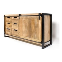 Buffet en bois de manguier massif industriel |   Armoire de rangement moderne à 5 tiroirs |   Meubles de salon couleur personnalisée en gros AKKU ART