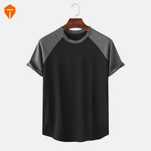 Mens Cotton Plain Lightning Patchwork Home Casual Loose T-Shirt - Product Image 3