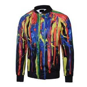 Sublimated Varsity Jacket with Button Closure Full Sleeve Stand <b>Collar</b> Breathable Winter Features on Sale - Product Image 2