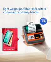 Printer Termal Portabel Mini 3 Inci, Printer Label Genggam Android IOS/Nirkabel 80Mm