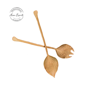 Meilleur Offres Spéciales de service à salade fini mat en laiton de taille standard Ensemble de 2 cuillères de service personnalisées au design vintage pour cadeaux d'affaires - Product Image 1
