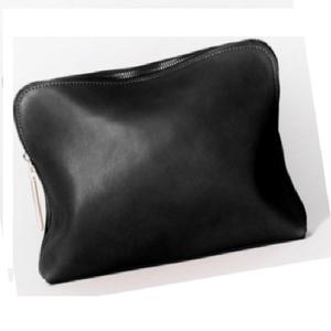 Sac à cosmétiques en cuir véritable, petit sac noir personnalisé pour femmes, vente en gros - Product Image 1