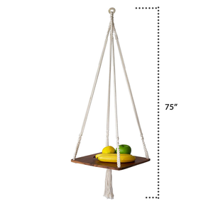 Mejor calidad Macrame madera flotante estante colgante de la India - Product Image 2