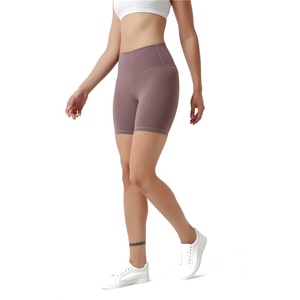 Pantalones cortos de gimnasio de cintura alta unisex, mallas cortas de Yoga de compresión elástica, pantalones cortos de motorista - Product Image 5