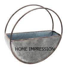 Jardinière moderne murale ronde en bois et galvanisée élégante au design antique pour un usage domestique à un prix raisonnable - Product Image 3