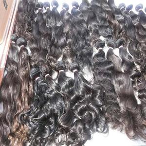 Mèches naturelles indiennes — vallbest, cheveux Remy humains vierges, amples du sud-est, cheveux naturels non traités, en vrac, pour la vente en gros, 100% - Product Image 1