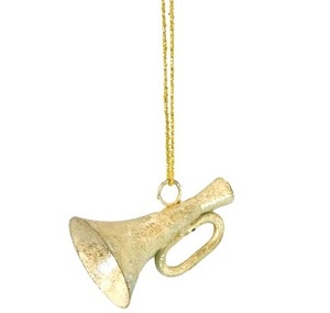 Metal New Design <b>Small</b> Christmas Decoration Trumpet Christmas Hanging <b>Ornament</b> High Quality - Product Image 1