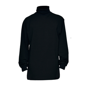 Camiseta de manga larga con dobladillo para hombre, camiseta personalizada con cuello redondo, camiseta negra con cuello - Product Image 1