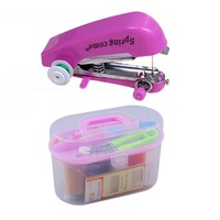 Mini Portable voyage main pratique point manuel artisanat Kit pour adultes enfants Machine à coudre Kits boîte ciseaux fil règle boutons
