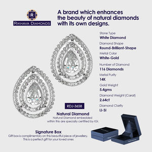 ต่างหูเพชรสุกใสตัดกลม116คุณภาพระดับพรีเมี่ยมแพ็คของขวัญฟรี - Product Image 6