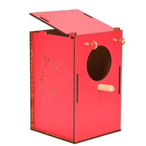 Nid en bois blanc 4 pièces à dessus ouvert avec <span class=keywords><strong>cage</strong></span> élégante pour animaux de compagnie - Product Image 6