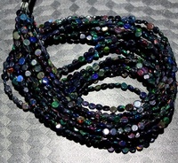 Opale noire éthiopienne multi-feu, forme pièce de monnaie, qualité AAA+, perles de pierres précieuses naturelles de haute qualité pour la fabrication de bijoux et colliers, certifiées par un tiers