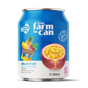 Fournisseur de boissons de jus de fruits de marque privée 250ml peut boisson de jus de fruits pur échantillon gratuit étiquette gratuite conception - Product Image 1