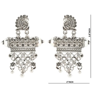Indian Oxidized Jewelry Boho Vintage Tribal Statement <b>Earrings</b> for Women - Product Image 2