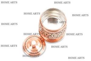 Plat de service en cuivre au design unique avec poignées design Plat de service de forme ronde de qualité supérieure en vrac - Product Image 3