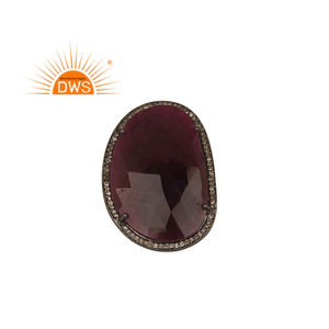 Anillo apilable de piedras preciosas de diamante Natural y rubí de Plata de Ley 925 para mujer, joyería para mujer, regalo para ella - Product Image 2