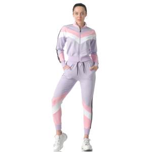 Top quality women custom color fabric stylish long sleeve zipper hoodie with track <b>pants</b> sweat suit set - Product Image 2