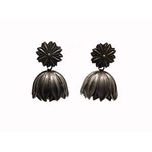 Treanding handmade silver look alike stud jhumka earings - Product Image 1