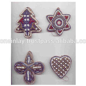 การผลิตอินเดีย Zari เย็บปักถักร้อยที่สวยงามคริสมาสต์ Hinging รายการ - Product Image 1