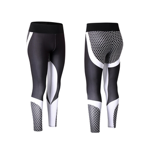 Active Wear Ladies Printed <b>Compression</b> Yoga Pants Polyester Spandex <b>Leggings</b> <b>Women</b> - Product Image 2