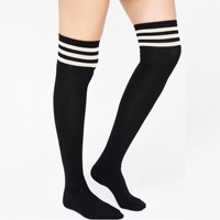 Shemax 2023 Top Qualité Vente Chaude Personnalisé En Gros Pole Dance Stripe Cuissardes Chaussettes