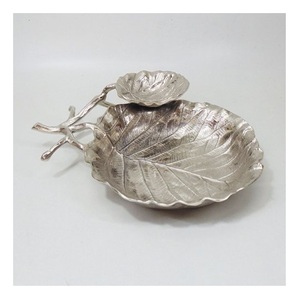 Juego de Tazones de Servir de Acero Inoxidable de Estilo Vintage, Ecológicos, con Diseño de Hojas, Tamaño Personalizado para Decoración del Hogar, India - Product Image 4