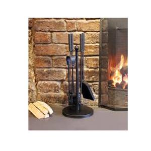 Kit d'outils de cheminée d'extérieur moderne noir Kit d'accessoires en métal de qualité supérieure prix de gros - Product Image 5