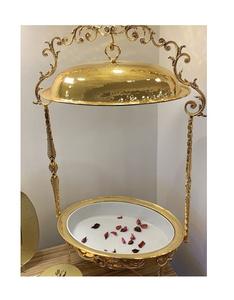 Plat à chafing en laiton pur, nouveau design, plat de service en laiton, plat à chafing poli or, en vente, fabrication en Inde - Product Image 6