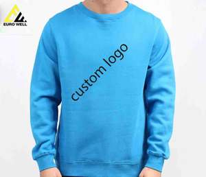 Top venta Streetwear sólido de punto antiarrugas otoño hombres y mujeres 100% algodón forrado pulóver sudadera - Product Image 3