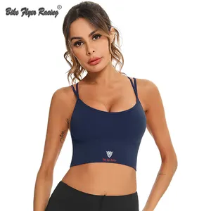 Yoga spor sutyeni Fitness streç egzersiz Tank Tops yastıklı kadınlar yelek Tops kadın spor sutyeni üst Push Up spor