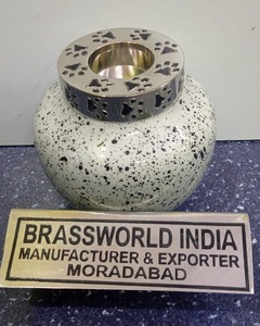 Urne de crémation pour animaux de compagnie en métal de couleur turquoise New Brassworld India Candle Light Funeral Supplies American Style - Product Image 3