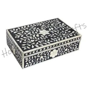 Декоративная индийская декоративная коробка ручной работы с инкрустацией в виде костей, шкатулка для украшений из перламутра, декоративная шкатулка ручной работы для домашней посуды