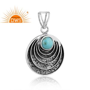 Colgante de piedras preciosas de turquesa Arizona Natural de plata de ley oxidada para mujer joyería para mujer regalo para ella - Product Image 2