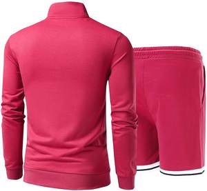Tenue de sport pour hommes, ensemble 2 pièces, sweat-shirt, veste à fermeture éclair, pull athlétique et Shorts décontractés avec poches - Product Image 6