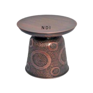 Copper Antique Finishing Luxurious Style Sitting <b>Stool</b> Aluminium Metal Non <b>Folding</b> <b>Stool</b> Handcrafted Decorative Sitting <b>Stool</b> - Product Image 1