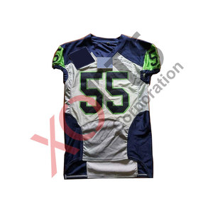 Camiseta de fútbol americano personalizada, Sarga de aparejos bordados con número de nombre, técnica impresa, transpirable, de talla grande - Product Image 6